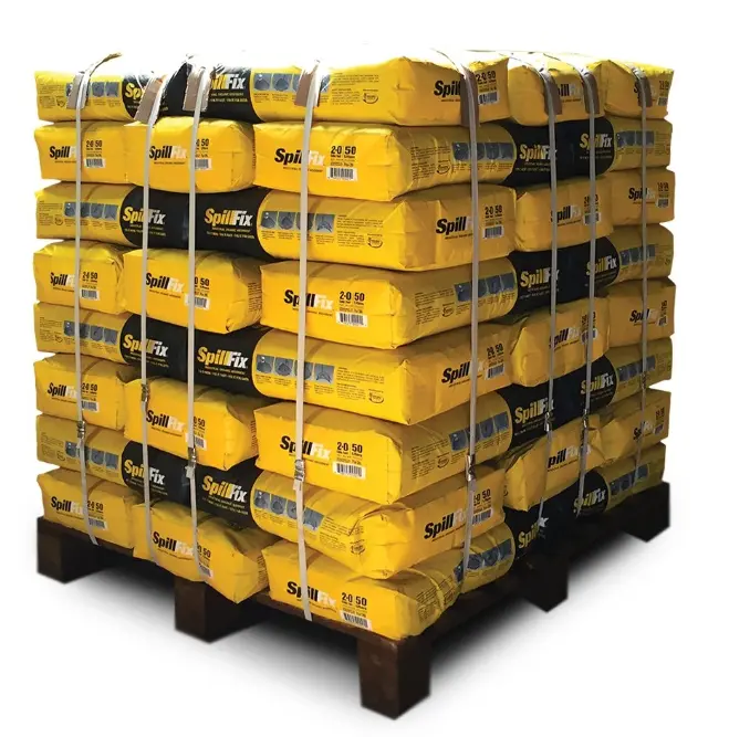 PALLET SPILLFIX - 45 SACOS ABSORBENTE GRANULAR. CAPACIDAD DE ABSORCIÓN 336 GAL. 