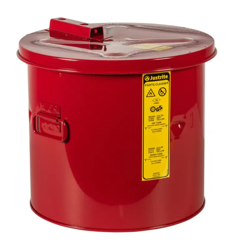 TANQUE DE INMERSIÓN DE 5 GAL PARA LIMPIEZA DE PIEZAS, TAPA MANUAL CON FUSIBLE- ACERO