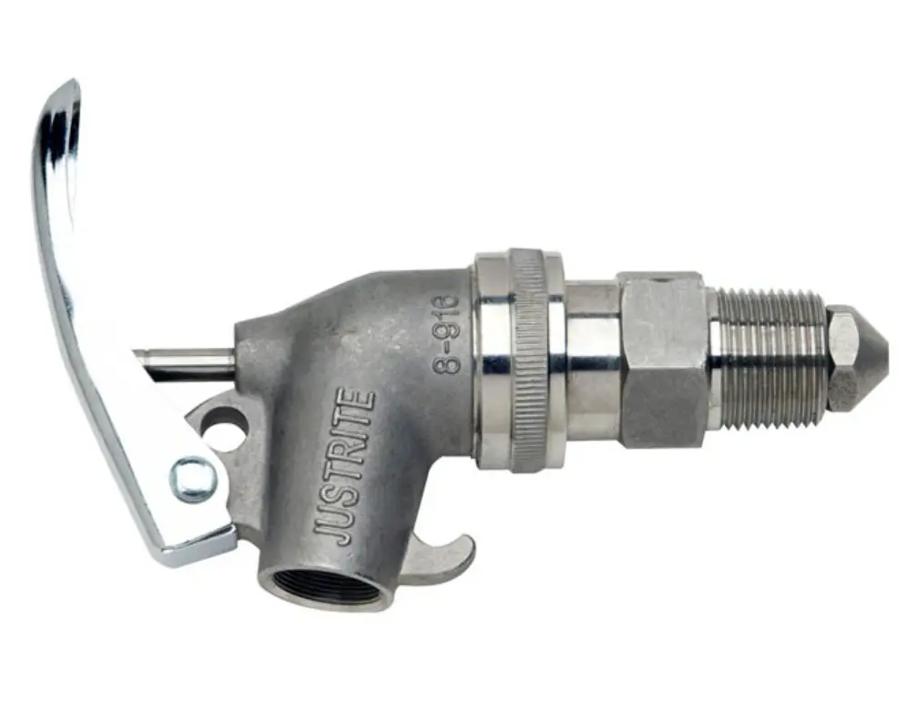 GRIFO AJUSTABLE PARA BIDONES DE ACERO INOXIDABLE CON PARALLAMAS INTERNO. TAPÓN DE 3/4''