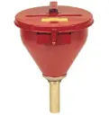 EMBUDO DE ACERO PARA BIDONES, ARESTALLAMAS 6'', TAPA DE CIERRE AUTOMÁTICO, TAPÓN DE 2''