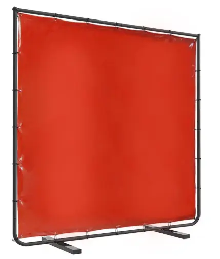 CORTINA ROJA PARA SOLDADURA CON MARCO