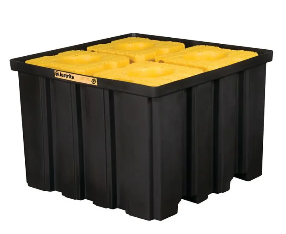 PALLET PARA INTERIORES IBC CON COMPARTIMIENTOS PARA MONTACRGAS EcoPolyBlend™