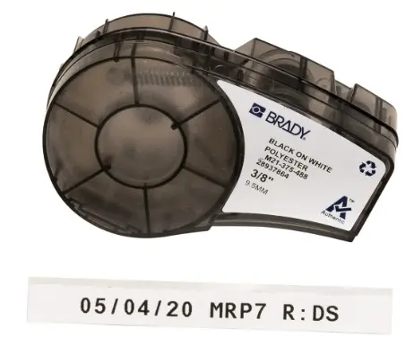 [BRA-M21-375-488] ROLLO DE ETIQUETAS DE POLIÉSTER PARA LABORATORIO RESISTENTES A DISOLVENTES Y QUÍMICOS PARA IMPRESORA M21 (0.375" de ancho x 21 pies de largo)