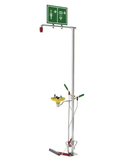 [JST-SD18G75G] DUCHA COMBINADA HUGHES DE SUELO CON CUBETA ABIERTA DE ABS Y AUTODRENAJE - TUBO DE ACERO INOXIDABLE