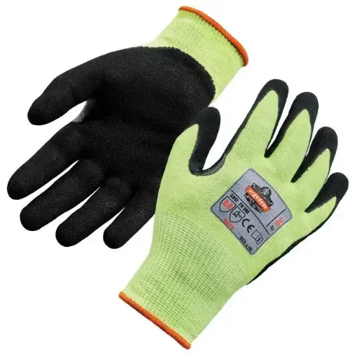 GUANTES RESISTENTES A CORTES RECUBIERTOS DE NITRILO DE ALTA VISIVILIDAD PROFLEX  7041 - ANSI/ISEA 105-2016 A4, EN388: 4X42D, 13 G, AGARRE HÚMEDO WSX