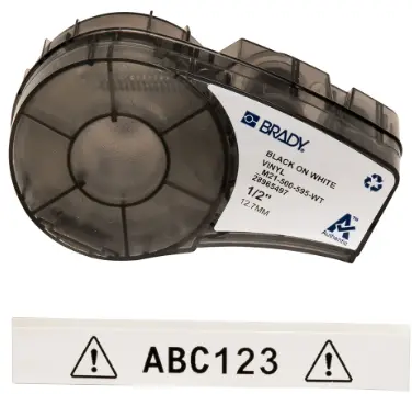 CINTA DE IMPRESIÓN Y CINTA DE ETIQUETAS DE VINILO CON ADHESIVO PERMANENTE PARA TODO TIPO DE CLIMA PARA IMPRESORA M21 - 0.50'' (1/2'')