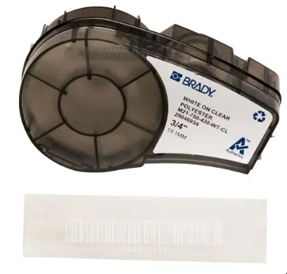 ROLLO DE ETIQUETAS DE POLIÉSTER TRANSPARENTE MULTIUSOS PARA ENTORNOS HOSTILES PARA IMPRESORA M21 0.75 X 21 pies